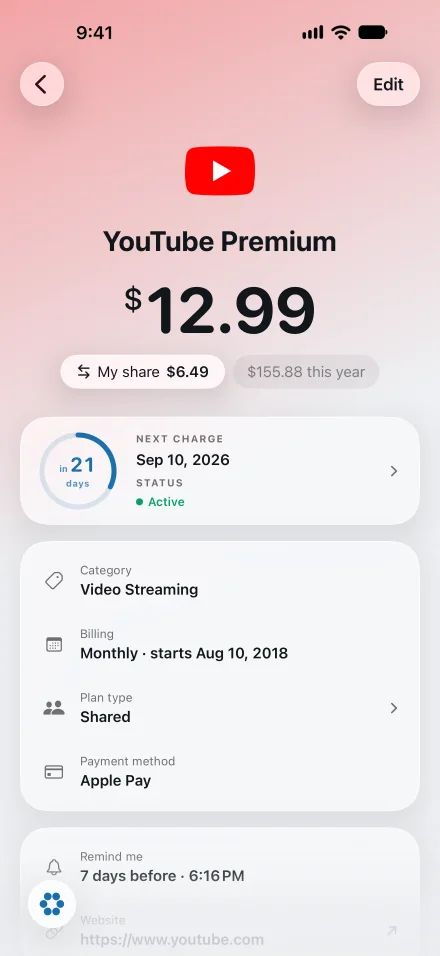 Blips subscription preview screen